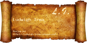 Ludwigh Irma névjegykártya